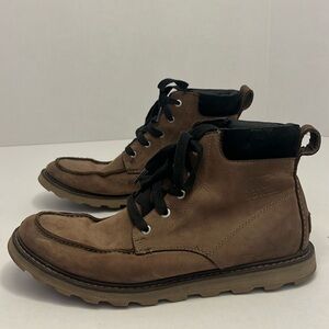 Sorel Madson Moc Toe Boots Men's US 10 Brown Waterproof Lace Up